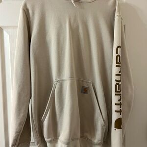 Carhartt Tan Hoodie with Sleeve Logo